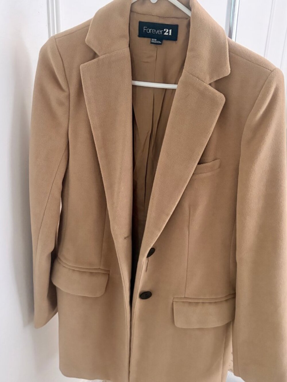 NWOT Forever 21 Camel Long Coat - Size M